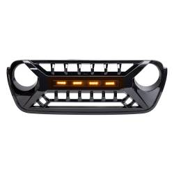 AMERICAN MODIFIED - AMERICAN MODIFIED AMJPCA00128 Armor Grille w/LED Amber Lights Glossy Black - Image 2