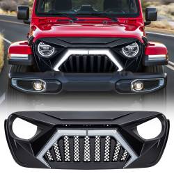 AMERICAN MODIFIED - AMERICAN MODIFIED AMJPCA00135 Goliath Grille w/LED DRL & Turn Signals Matte-BLK - Image 1