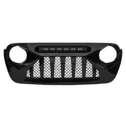 AMERICAN MODIFIED - AMERICAN MODIFIED AMJPCA00117 Demon Grille w/LED Off-Road Lights Glossy Black - Image 1