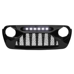 AMERICAN MODIFIED - AMERICAN MODIFIED AMJPCA00117 Demon Grille w/LED Off-Road Lights Glossy Black - Image 2