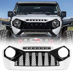 AMERICAN MODIFIED - AMERICAN MODIFIED AMJPCA00122 Demon Grille w/LED Off-Road Lights Black/White - Image 1