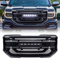 AMERICAN MODIFIED - AMERICAN MODIFIED AMGMAA00102 Armor Grille w/Off-Road Lights Glossy Black - Image 1