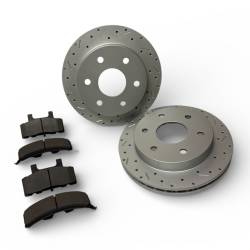 Leed Brakes - Leed Brakes RK6007X Rotor/Pad Kit w/MaxGrip Cross Drilled/Slotted Rotors - Image 1