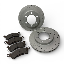 Leed Brakes - Leed Brakes RK6001X Rotor & Pad Kit w/MaxGrip Cross Drilled/Slotted Rotors - Image 1
