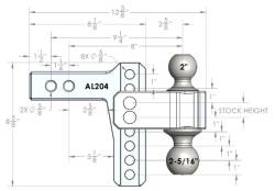 BulletProof Hitches - Bulletproof Hitches AL204S Aluminum 4" Drop/Rise Hitch 2" Shank w/SS Dual Ball - Image 1