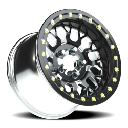 Vision Wheel - Vision Wheel 346BL151545BMS65 346 Storm 15x10 5x4.5 25mm Gloss Black/Milled - Image 1