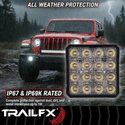 TrailFX - TrailFX 4X4WLAMF1 4 Inch Square LED Utility Light - Image 2