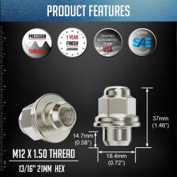 Coyote Premium Wheel Accessories - Coyote 58K545 Factory Style Lug Pack w/Washer for Toyota M12x1.5 20-Lugs - Image 2