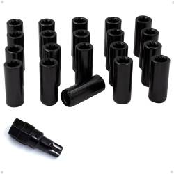 Coyote Premium Wheel Accessories - Coyote 78K548XLBLK Car XL 8-Sided Tuner Lug Pack Black M14x1.5 20-Lugs - Image 1