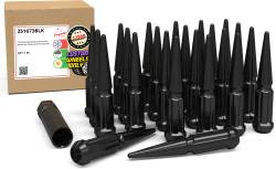 Coyote Premium Wheel Accessories - Coyote 251673BLK Black 24-Lug + Key Spline Spike Lug Nut Kit M14x2.0 - Image 1