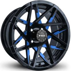 HD Wheels - HD Wheels CY147042-14ML3-BL Canyon 14x7 4x4.0 -14mm Satin Black/Blue Milled - Image 1
