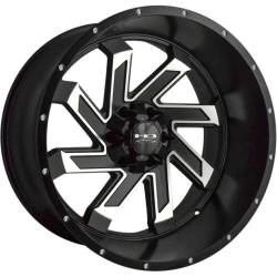 HD Wheels - HD Wheels SA221256-44SBM Saw 22x12 5x5.0/5.5 -44mm Satin Black/Machined - Image 1