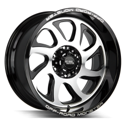 Off Road Monster - Off Road Monster M22 22x12 BLANK -44mm Gloss Black/Machined M22212800N44GBM - Image 1
