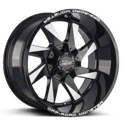 Off Road Monster - Off Road Monster M80 22x12 BLANK -44mm Gloss Black/Milled M80212000N44GBML - Image 1