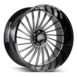 Off Road Monster - Off Road Monster M27 26x12 6x135 -44mm Gloss Black/Milled M27612635N44GBML - Image 1