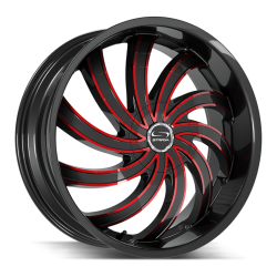 Strada - Strada Wheels FLAME 20x8.5 5x4.5/120 35mm Black/Red Milled G0408550135GBMLR - Image 1
