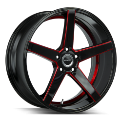 Strada - Strada Wheels PERFETTO 18x8.5 5x100 30mm Black/Red Milled SF3588550030GBMLRS - Image 1