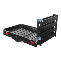CURT - CURT 18112 50" x 30" Black Aluminum Hitch Cargo Carrier w/Ramp Folding 2" Shank - Image 2