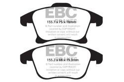 EBC Brakes - EBC Brakes DP32159C Redstuff Ceramic Low Dust Brake Pads for 13-18 Fusion - Image 1