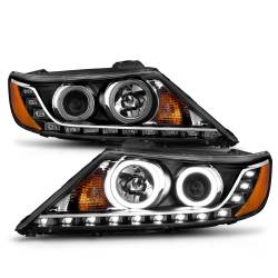 Anzo USA - Anzo USA 111248 Projector Headlight Set w/CCFL Halo Black for Kia Sorento - Image 2