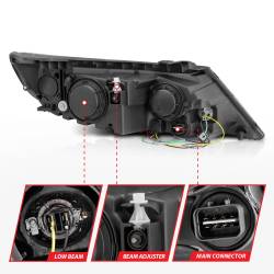 Anzo USA - Anzo USA 111248 Projector Headlight Set w/CCFL Halo Black for Kia Sorento - Image 5