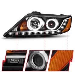 Anzo USA - Anzo USA 111248 Projector Headlight Set w/CCFL Halo Black for Kia Sorento - Image 3