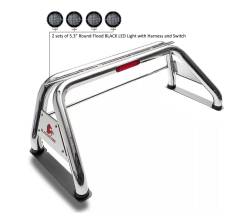 Black Horse Off Road - Black Horse RB001SS-PLFB Roll Bar w/5.3"LED for Titan/F150/Tundra/Ram/Silverado - Image 1