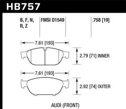 Hawk Performance - Hawk Performance HB757Z.758 Performance Ceramic Disc Brake Pad - Image 1