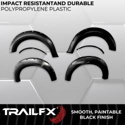 TrailFX - TrailFX TFF3002S Pocket Style Fender Flare Set Black Smooth Paintable Finish - Image 2