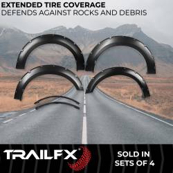 TrailFX - TrailFX TFF3006S Pocket Style Fender Flare Set Black Smooth Paintable Finish - Image 2