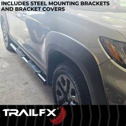 TrailFX - TrailFX A1535B 4" Oval Straight Nerf Bar Black Mild Steel Rocker Panel Mount - Image 2