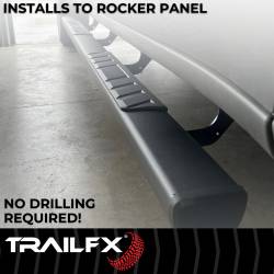 TrailFX - TrailFX A4013B 4" Trapezoid Nerf Bar Side Steps Titanium Black Rocker Mount - Image 2