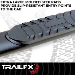 TrailFX - TrailFX A1005B Nerf Bar 4" Oval Side Steps Black Steel Rocker Mount - Image 2
