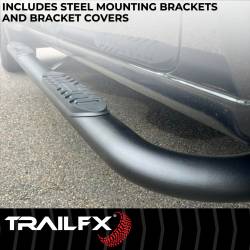 TrailFX - TrailFX A1004B Nerf Bar 4" Oval Side Steps Black Steel Rocker Mount - Image 2