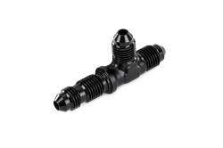HPS Performance - HPS AN804-3 -3AN Male To Male Bulkhead Adapter Aluminum Black Tee On Run - Image 2