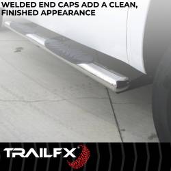 TrailFX - TrailFX A1551S 4" Oval Nerf Bar Side Steps Stainless No End Caps Rocker Mount - Image 2