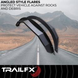 TrailFX - TrailFX BR008T Matte Black Angle Tube Fender Flares 4.75" Tire Coverage Pair - Image 2