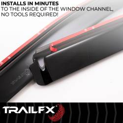 TrailFX - TrailFX 4101IC 4PC Smoke Low Profile In-Channel Window Vents for RAM 1500 Quad - Image 2