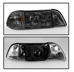Spyder Auto - Spyder Auto 9035289 Smoked 6Pc Headlights w/Corner Parking Lights 87-93 Mustang - Image 2