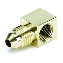 AutoMeter - AutoMeter 3271 Fitting Adapter 90-DEG F 1/8" NPTF Female To -4AN Male Brass - Image 1