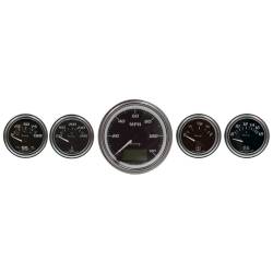 Equus - Equus E7501 7000 Gauge Set 3-3/8" Elec Speedo 2" Oilp/Wtemp/Fuel/Volt Blk Chrm - Image 1