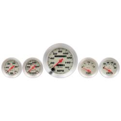 Equus - Equus E8500 Gauge Set 3-3/8" Mech Speedo 2" OilP/WTemp/Fuel/Volt White 8000 - Image 1