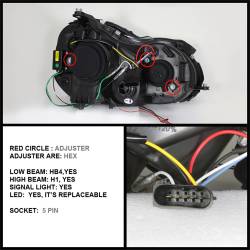 Spyder Auto - Spyder Auto 5038029 LED Halo Projector Headlights Chrome/Clear - Image 4