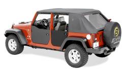Bestop - Bestop 53041-35 Rear Lower Soft Half Doors Blk Diamond for 07-18 Wrangler JK 4DR - Image 1