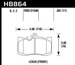Hawk Performance - Hawk Performance HB864F.661 HPS High Performance Street Brake Pads - Image 1