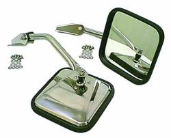 Rugged Ridge - Rugged Ridge 11010.01 CJ-Style Side Mirror Kit Chrome for Jeep CJ - Image 1