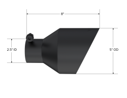MBRP Exhaust - MBRP Exhaust T5203BLK 2.5" ID 5" OD 8" Length Angled Black - Image 2