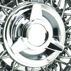 Wheel Vintiques - Wheel Vintiques 1038-CHROME 6" Plain 3-Bar Chrome Cap - Image 2