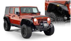 Bushwacker - Bushwacker 10918-07 Flat Style Front/Rear Fender Flares Black for 07-18 Jeep JK - Image 1