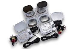 Granatelli Motor Sports - Granatelli 313530D Stainless 3"/76mm Oval Electronic Exhaust Cutout System Pair - Image 1